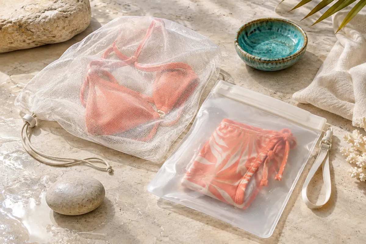 Filet de lavage et pochette étanche pour maillot de bain