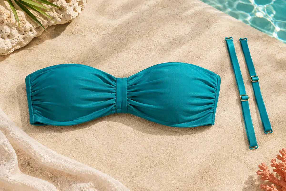 Haut de bikini bandeau seul avec bretelles amovibles à côté